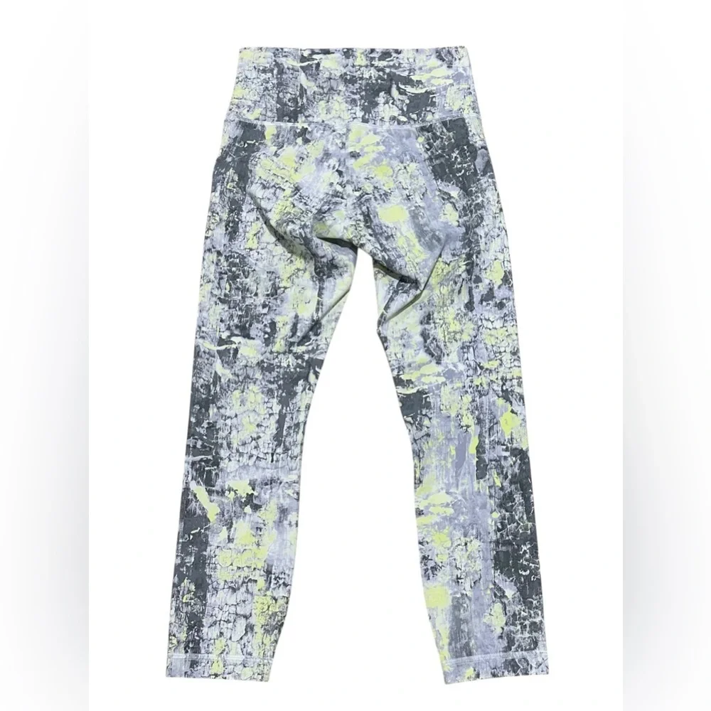 lululemon athletica. Gray & Lime Abstract Print Leggings